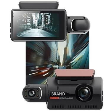 Imagem de Câmera Veicular Full HD 1080p com 2 Câmeras (Frontal+Interna) | LCD 4" | Visão Noturna, Sensor de Colisão, Detecção de Movimento, Estacionamento e Suporte WI-FI