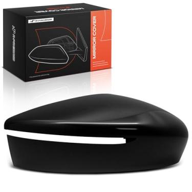 Imagem de A-Premium Tampa do espelho retrovisor do lado do passageiro - compatível com Nissan Versa 2015-2017, Versa Note 2015-2019 - Preto liso, com furo de seta