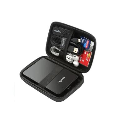 Imagem de Estojo Universal de Proteção para Dispositivos Eletrônicos, Organizador Portátil para HD Externo, Fones de Ouvido, Pen Drive, Cabos HDMI e DVI, Preto