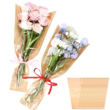 Imagem de Sacos de embrulho de flores Jansun Kraft Paper 100 unidades 25x45cm