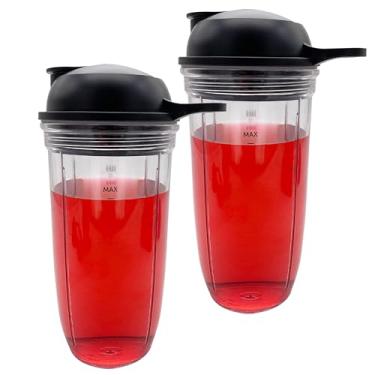 Imagem de Copo de liquidificador de substituição 680 g com tampa para usar, compatível com/NutriBullet Blender Combo/(NBF10500/ NBF70500/ZNBF30400Z/ZNBF30500Z) (2, 680 g)