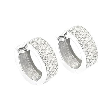 Imagem de Brinco com Prata Estilo Jogador 6.5mm Cravejado com Zircônia Click Premium Fecho Seguro Hipoalergênico Joia Moderna e Elegante