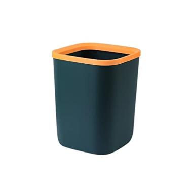 Imagem de Caixote do lixo de mesa Cesto de lixo para mesa quarto, banheiro, sala de estar, escritório, caixa de armazenamento de plástico caixote do lixo/azul/22 cm
