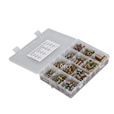 Imagem de Conjunto de Nozes de Inserções Rosqueadas de 265 Peças, Kit de Sortimento para Parafusos de Liga de Zinco, M4 M5 M8 M8 M10, Instalação Fácil, Armazenamento Conveniente, Madeira