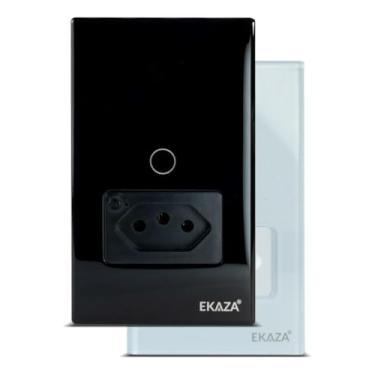 Imagem de EKAZA Interruptor Inteligente Touch com Tomada 20A, Wi-Fi, 1 Botão, Preto, Compatível com Google Assistente e Amazon Alexa - EKAT-T218-1PB