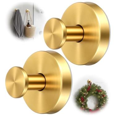 Imagem de ValueBargain 2 peças de gancho de guirlanda de sucção para porta de vidro, gancho de guirlanda de porta de vidro dourado, fixação forte para grinaldas, toalhas e decoração na porta da frente, janelas