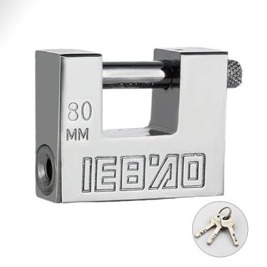 Imagem de Trava resistente para contêiner de envio, trava de contêiner para corte seguro ao ar livre, perfeita para cercas, portões, galpões, caixas de ferramentas, motocicletas e muito mais, com 3 chaves (80