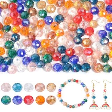 Imagem de 200 peças de contas de cristal galvanizadas de 8 mm de cores sortidas para fazer joias, contas, pulseiras, colar, brincos, pingentes, suprimentos, cores AB mistas