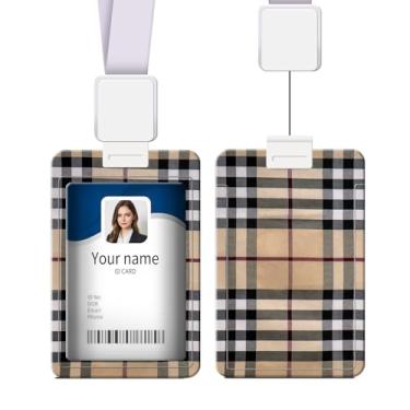 Imagem de Capa deslizante para crachá de identidade, porta-cartão, com fivela extensível e corda para pendurar, pode fixar cartão de identificação de trabalho, cartão de crédito, cartão de chave, adequado para