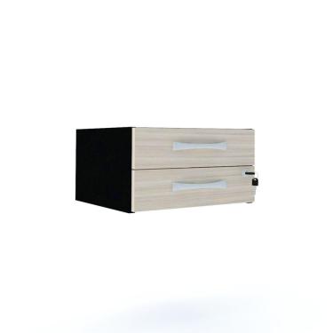 Imagem de Gaveteiro Aéreo Tub 2 Gavetas Com Chaves Pe40 Em Mdp Nogueira Casablanca