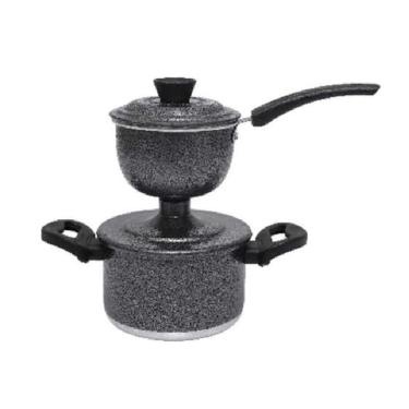 Imagem de Panela Cuzcuzeira Economica 800ml Aluminio Grosso Craqueada