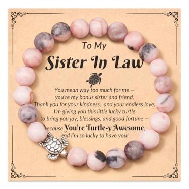 Imagem de ASKRAIN Presentes de tartaruga para mulheres - Pulseira com pingente de tartaruga de zebra rosa/turquesa, average, Pedra, Sem Pedra Preciosa