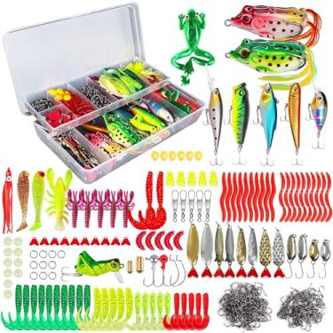 Imagem de Kit de iscas de pesca Forlov 100 peças, iscas de pesca artificiais, iscas de plástico, iscas de plástico, kit de iscas para equipamentos de pesca, iscas para pesca de água salgada, iscas de pesca macias, Prata