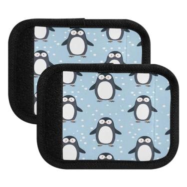 Imagem de Qilmy Cute Penguins Bagagem Handle Wrap Pacote com 4 Identificadores de Bagagem Tag Comfort Handle Grips Capa para Carrinho de Viagem Bolsa Mala Avião Acessórios de Viagem 1269