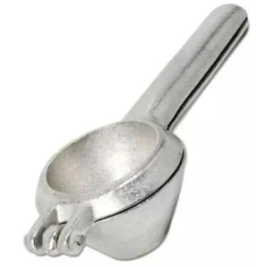 Imagem de Espremedor de Limão Manual em Alumínio Fundido, Amassador de Frutas Cítricas, Prateado, 17cm, para Caipirinha e Sucos