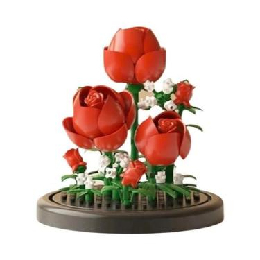 Imagem de Conjuntos De Blocos De Montar DIY MOC Para Crianças: Arranjos Florais 