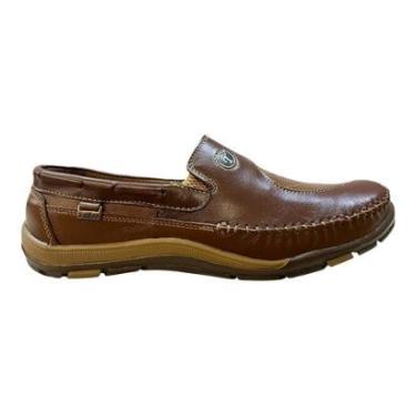 Imagem de Mocassim Masculino Tertuliano 107 Ultraconforto Solado Emborrachado Couro Caramelo-Masculino