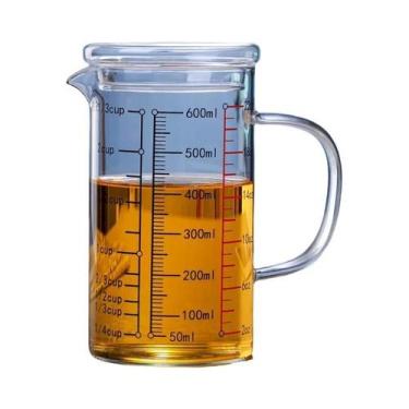 Imagem de Copos Medidores De Vidro Borossilicato Transparente Com Alça E Bico Em