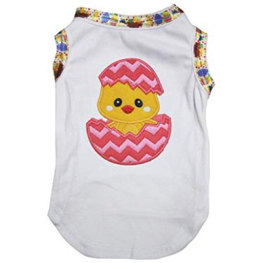 Imagem de Petitebella Camisa para cachorro filhote de galinha (branca/bainha de ovos, média)