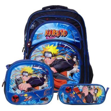 Imagem de Kit Mochila Infantil Naruto Reforçada Pre Escola de Costas - Toys 2U