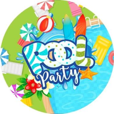 Imagem de Painel Festa Redondo C/ Elástico 1,50m Pool Party - Fadrix, Pool party