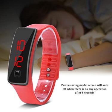 Imagem de Generic Relógio Esportivo Digital LED Pulseira de Silicone Display Eletrônico de 12 Horas para Entusiastas de Fitness Em Corrida Ao Ar Livre Preto (Vermelho)
