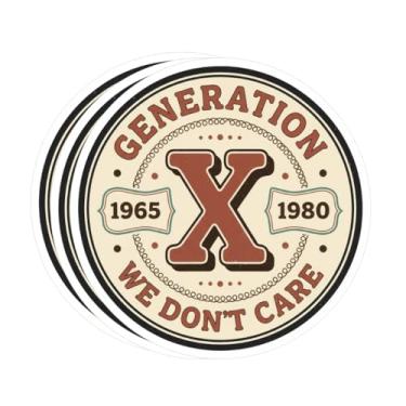 Imagem de (3 peças) Adesivos Geração X We Don't Care 7,6 cm, adesivos Gen X, citação sarcástica engraçada, presentes motivacionais, inspiradores, decalques de vinil à prova d'água para laptop, garrafas de água