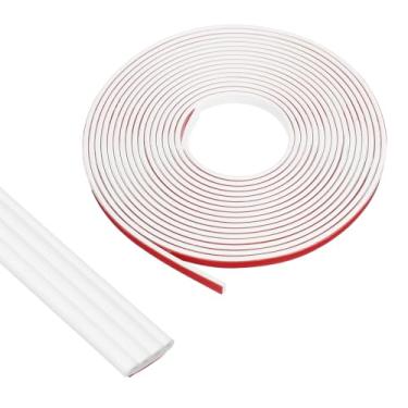Imagem de PATIKIL Faixa de vedação de porta de decapagem climática em forma de I, fita autoadesiva de silicone para vedação de 1 a 2 mm, branca