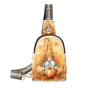 Imagem de CEBUGI Bolsa tiracolo feminina Fall Gnomo, pequena, de couro, pochete para trilhas, viagens ao ar livre