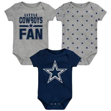 Imagem de Outerstuff Conjunto de body de 3 peças para recém-nascidos Dallas Cowboys Little Tike