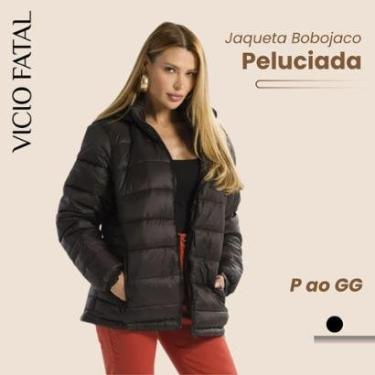 Imagem de Jaqueta Feminina Bobojaco Nylon Forrada de Pelinhos Impermeável Inverno Aconchegante Capuz Removível-Feminino