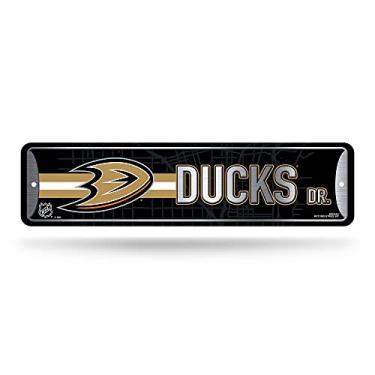 Imagem de Rico Industries Placa de rua de metal NHL Anaheim Ducks (10 x 38 cm) – Ótima para casa, quarto, decoração de caverna masculina