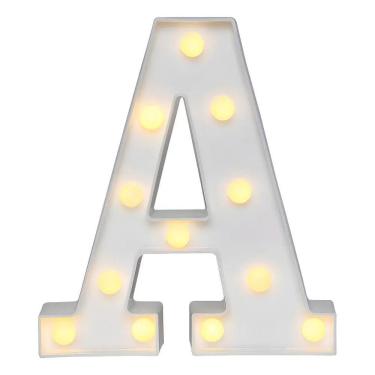 Imagem de 2X Luminária Decorativa Led 3D Letra A Branca 21Cm Decor F