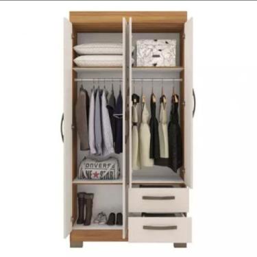 Imagem de Guarda Roupa Solteiro NT6010 4 Portas e 2 Gavetas com Pés Notável, Bra