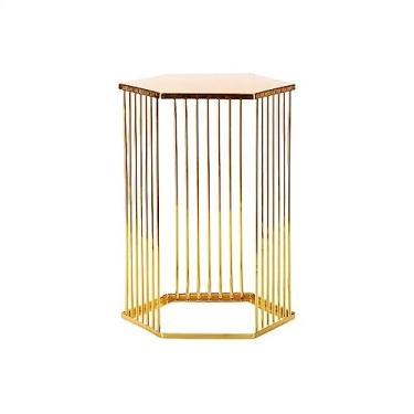 Imagem de Suporte de bolo simples e elegante suporte de bolo hexagonal para chá da tarde dim sum leve e luxuoso ferro perna alta sobremesa mesa cupcake suporte (tamanho: PP) ()