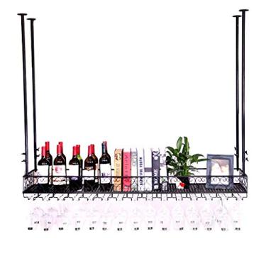 Imagem de Rack de vinho montado na parede bar restaurante garrafa de vinho rack de metal para pendurar em casa copo suporte de armazenamento de cortiça rack de armazenamento de casa e cozinha decoração de casa
