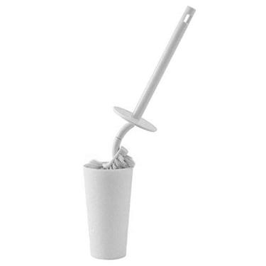 Imagem de Escova de vaso sanitário de plástico compacta e livre e prateleira de armazenamento de banheiro plástico resistente, limpeza profunda (Cor: E) (E)