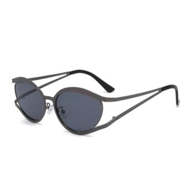 Imagem de HPIRME Óculos Hip Hop com Armação de Metal para Homens e Mulheres, Moda Retrô Masculina (C2)