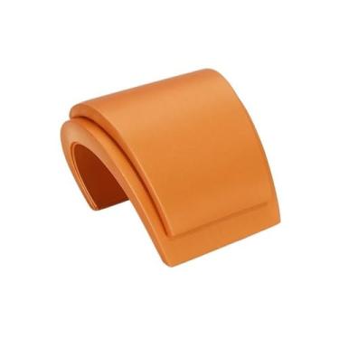 Imagem de x3anggyt5 Elegante suporte de exibição de colar de couro PU criativo design arco joias organizador de janela (laranja)