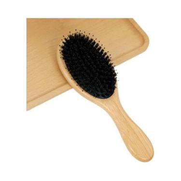 Imagem de Escova De Cabelo Portátil De Bambu Natural Com Cerdas De Javali, Desem
