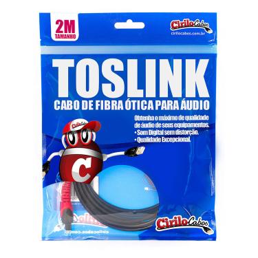 Imagem de Cabo Óptico Digital Toslink - 2 Metros - Cirilo Cabos