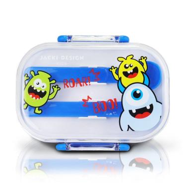 Imagem de Pote Para Lanche De 2 Andares Amiguinhos 400 Ml - Jacki Design Monstro Azul