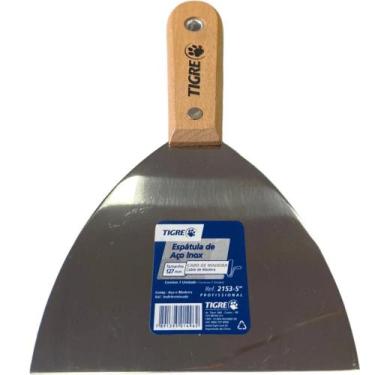 Imagem de Espátula De Aço Inox 5" (127mm) Cb Madeira Ref.2153 Tigre