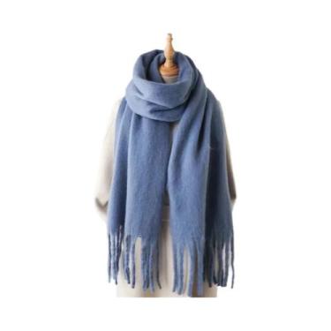Imagem de Cachecol De Inverno Feminino Em Cashmere, Manta Quente E Macia, Xale L