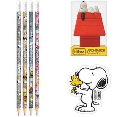 Imagem de 4X Lapis Preto + Apontador + Borracha Snoopy - Tilibra