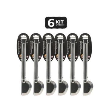Imagem de Kit 6 pegador universal inox 28 cm - Chef Line