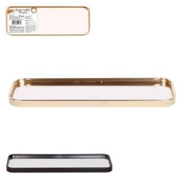 Imagem de Bandeja Decorativa Elegante Espelhada Oval Redonda Retangular Multicol