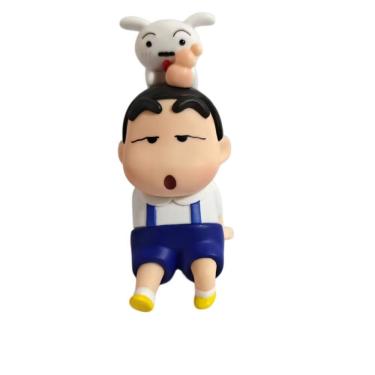 Imagem de Estatueta Shin-chan em pose relaxada com abelha, modelo de PVC de 10 cm