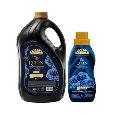 Imagem de Kit Coala The Queen Lava Roupas Líquido 5L e Amaciante Concentrado 1L 
