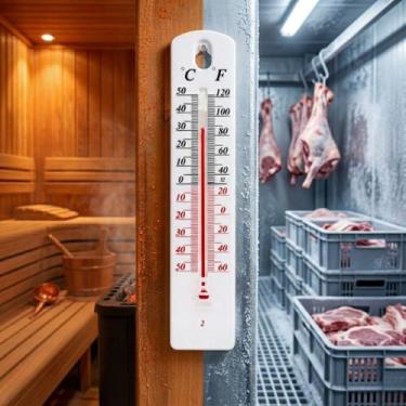 Imagem de Termômetro Parede Sauna Interno Externo Plástico Vidro 19cm - Monaliza